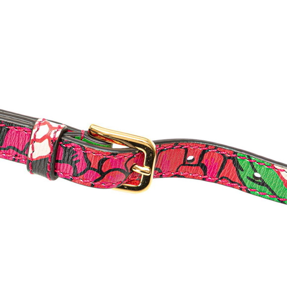 Gucci Horsebit Ken Scott Flower Shoulder Bag Pink Yellow Multicolor - Picture 6 of 8